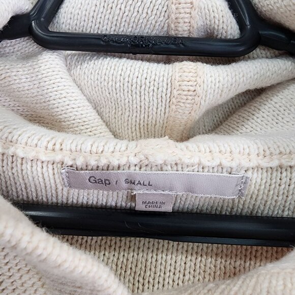 Womens Beige Gap Hooded Sweater 100% Cotton Long Sleeve Size S - Picture 7 of 12